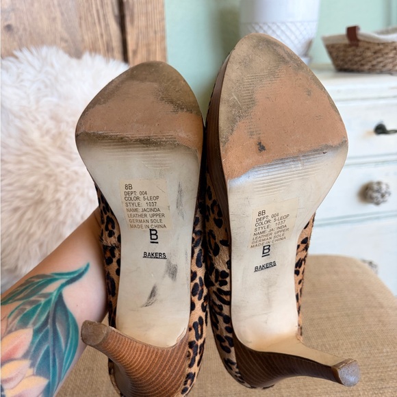 🖤Y2K🤎 BAKERS vintage Leopard Print Platform Pumps - Women - Picture 13 of 13